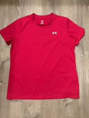 Women's Under Armour Tech Rib Pink Performance Tee-Size M- Pre-owned